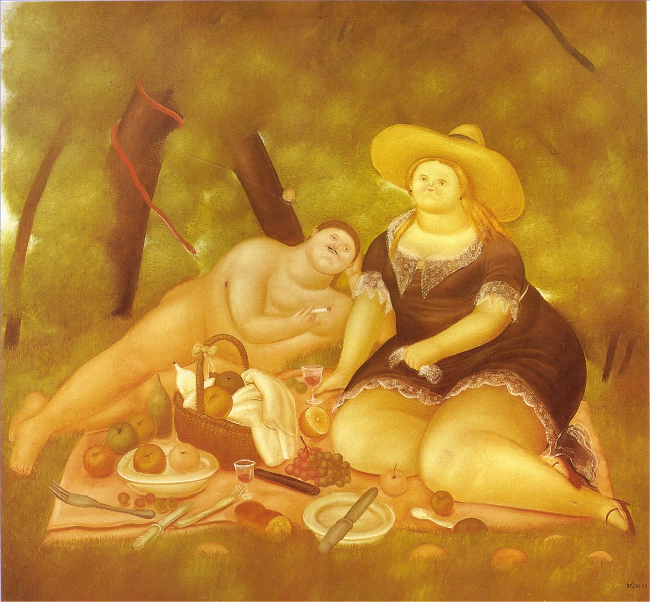 Almuerzo sobre el pasto Fernando Botero Pintura al óleo